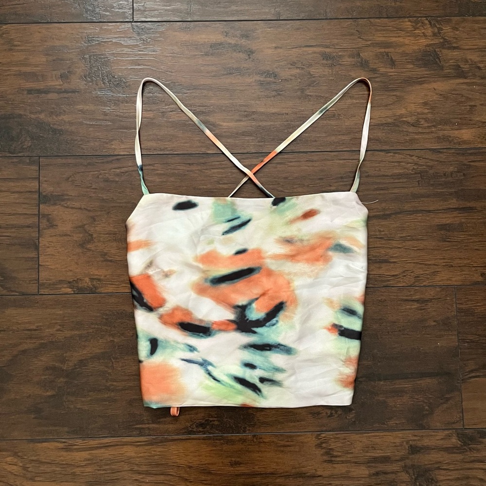 Silk Lace Up Top